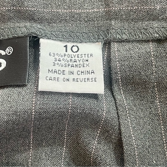 Briggs New York Dark Gray Pink Pin Strip High Waisted Petite Dress Pants NWT 10P - Picture 5 of 7